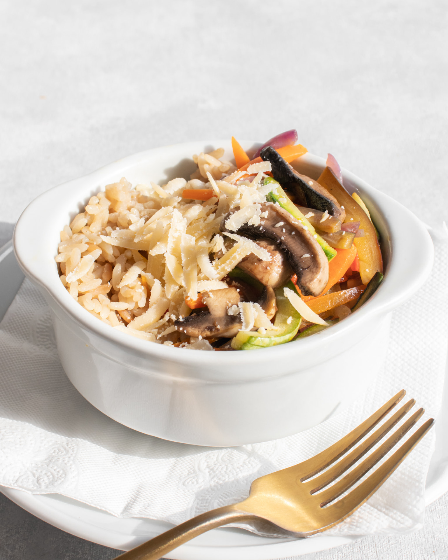 Risotto con Wok de Vegetales